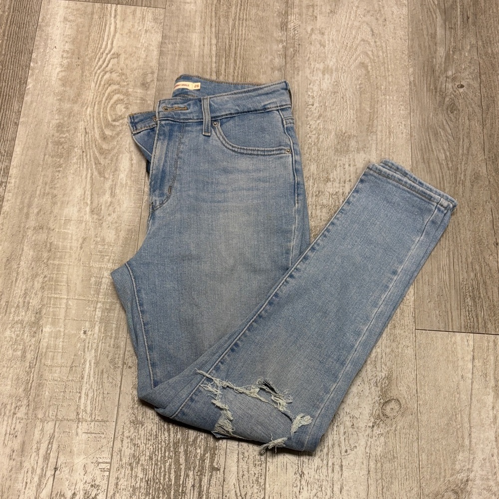Classic Blue Distressed Women Jeans
